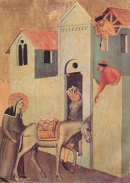 Pietro Lorenzetti Saint Humility Transports Bricks to the Monastery Spain oil painting art